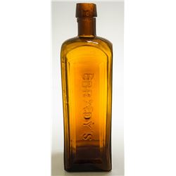 Medium Amber Brady's Bitters Bottle