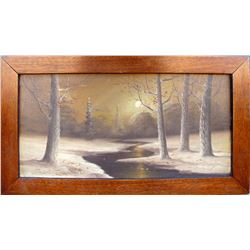 Full Moon in Trees Painting