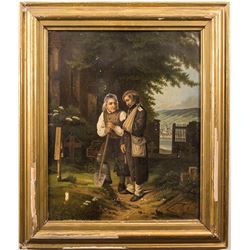 Soldier with Grave Digger Painting