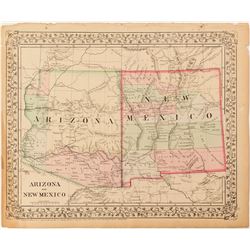 2 Maps Arizona & New Mexico