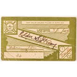 Rare Klu Klux Klan Membership Card