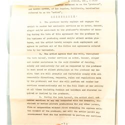 Hollywood Contract from RKO Studios