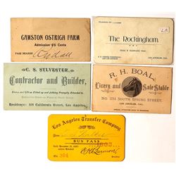 Los Angeles Area Business Cards, c.1900
