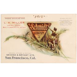 Schmidt Lithograph Co. Business Card