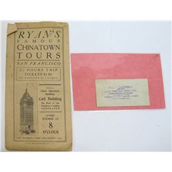 Two Pieces of Chinatown Tour Ephemera