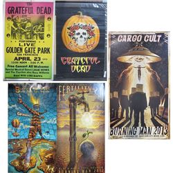 Two Grateful Dead Posters; Three Burning Man