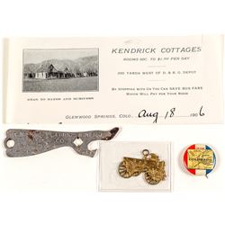 Colorado Ephemera: Church Key, Pin, Medal