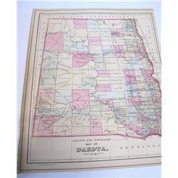 1884 Dakota Territory Map