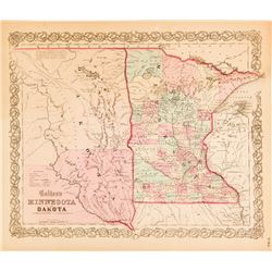 c.1850s Map of Minnesota and Dakota