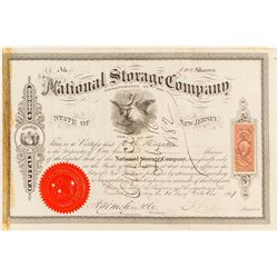 National Storage Company Stock Certificate, 1867