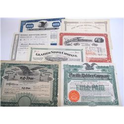 Seven Miscellaneous US Stock Certificates