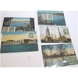 Five Turkey Postcards Stamped on Front