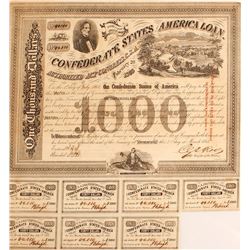 Confederate States America Loan Bond 1863