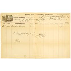 Civil War Customs House Document, 1864