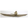 Image 1 : Vintage Inuit sculpture of Man in Kayak c. 1900