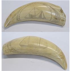 Antique Scrimshaw Whale Tooth