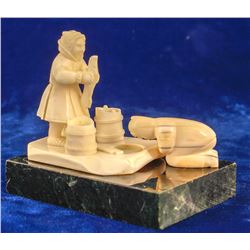 Ivory Fetishes of an Eskimo Man and Woman
