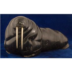 Large Walrus Soapstone Statue