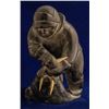 Image 1 : Primitive Eskimo Soapstone Carving with Ivory