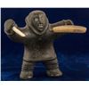 Image 1 : Soapstone Statue of an Eskimo holding an Ivory Drum Stick and Drum