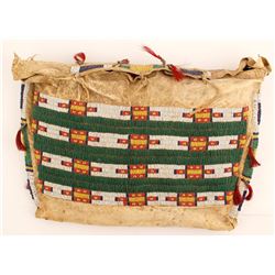 Plains Beaded Buffalo Hide Bag, c.1850s