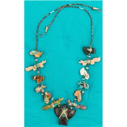 Vintage Fetish Necklace, Onyx Bird Pendant