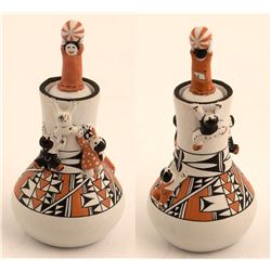 Lidded Pot w/Figures, Theresa Wildflower