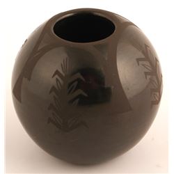 Sgraffito Blackware Pot, Linda Askan