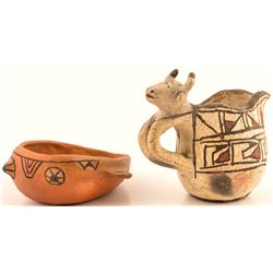 Two Vintage Pottery Effigy Pieces