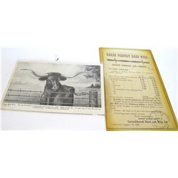 1895 Baker Perfect Barb Wire Postal Card