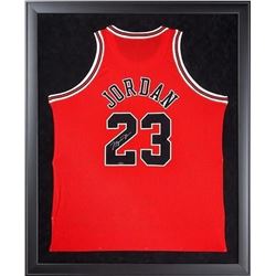 Michael Jordan Signed Bulls 32x44 Custom Framed Authentic Mitchell  Ness Jersey (UDA COA)