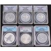 Image 1 : Lot of (6) 2010 Assorted ANACS  PCGS Encapsulated Silver Coins