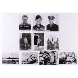 Lot of (10) WWII Veteran 5x7 Photos Signed by Herman Zahn, Thomas Costa, R.V. Stock, William Barney,