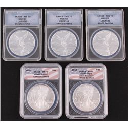 Lot of (5) 2009-2010 Assorted ANACS Encapsulated Silver Coins