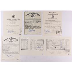 Lot of (6) Replica Military Documents Signed by Robert Hensler  Russell Angeli with Multiple Inscrip