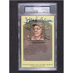 Hank Aaron Signed Gold HOF Card (PSA Encapsulated)