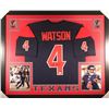 Image 1 : Deshaun Watson Signed Texans 35x43 Custom Framed Jersey (JSA COA)
