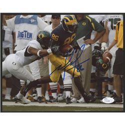 Mario Manningham Signed Michigan Wolverines 8x10 Photo (JSA COA)