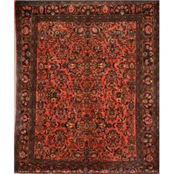 Not Illustrated, Hamadan Rug, Circa 1950, Red ground with floral spray field within a palme...