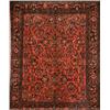 Image 1 : Not Illustrated, Hamadan Rug, Circa 1950, Red ground with floral spray field within a palme...