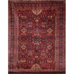 Not Illustrated, Kerman Rug, Second Quarter 20th Century, Red ground with ram's hook and fl...