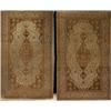 Image 1 : Not Illustrated, Pair of Keshan Rugs, Circa 1950, Each beige ground with palmette and trell...