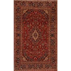 Not Illustrated, Keshan Rug, Circa 1950, Red ground with palmette and floral spray field ce...