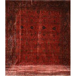 Not Illustrated, Sarouk Rug, Second Quarter 20th Century, Red ground with a floral spray fi...