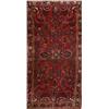 Image 1 : Sarouk Rug, Circa 1950, Red ground with floral spray field within a palmette and trellising v...