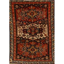 Not Illustrated, Caucasian Rug, Second Quarter 20th Century, Blue ground with rosettes and...