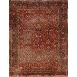 Not Illustrated, Manchester Keshan Rug, Second Quarter 20th Century, Red ground with palmet...