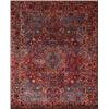 Image 1 : Kerman Rug, Circa 1950, Red ground with palmette and trellising vine field centering a star m...