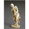 Image 1 : Japanese Large Ivory Okimono of a Fisherman, Meiji Period (1868-1912), Unsigned. Age cracks;...