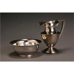 Chinese Export Silver Ewer and a Small Punch Bowl, Wu Hua, Beijing, First Half 20th Century,...